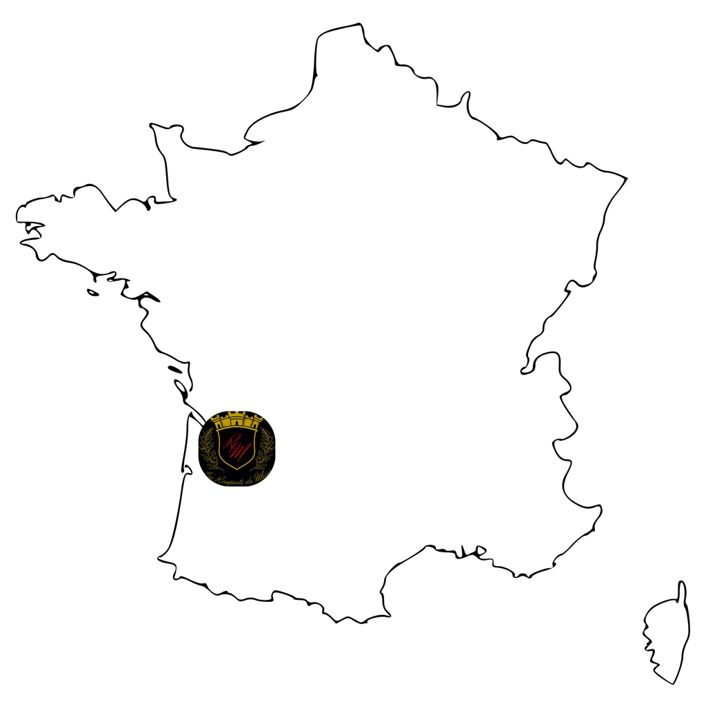 carte de la France, logo de la chatterie sur la Gironde.